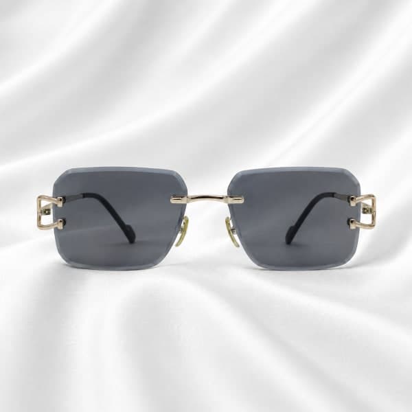 نظارة Éclipse Dorée – Lunettes de Soleil Sans Monture، عرض مسطح