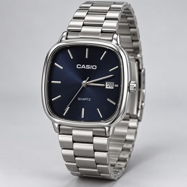 نظارة Casio Square Classic – Silver & Navy Blue على عارض