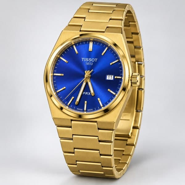 نظارة Tissot PRX – Or & Bleu على عارض